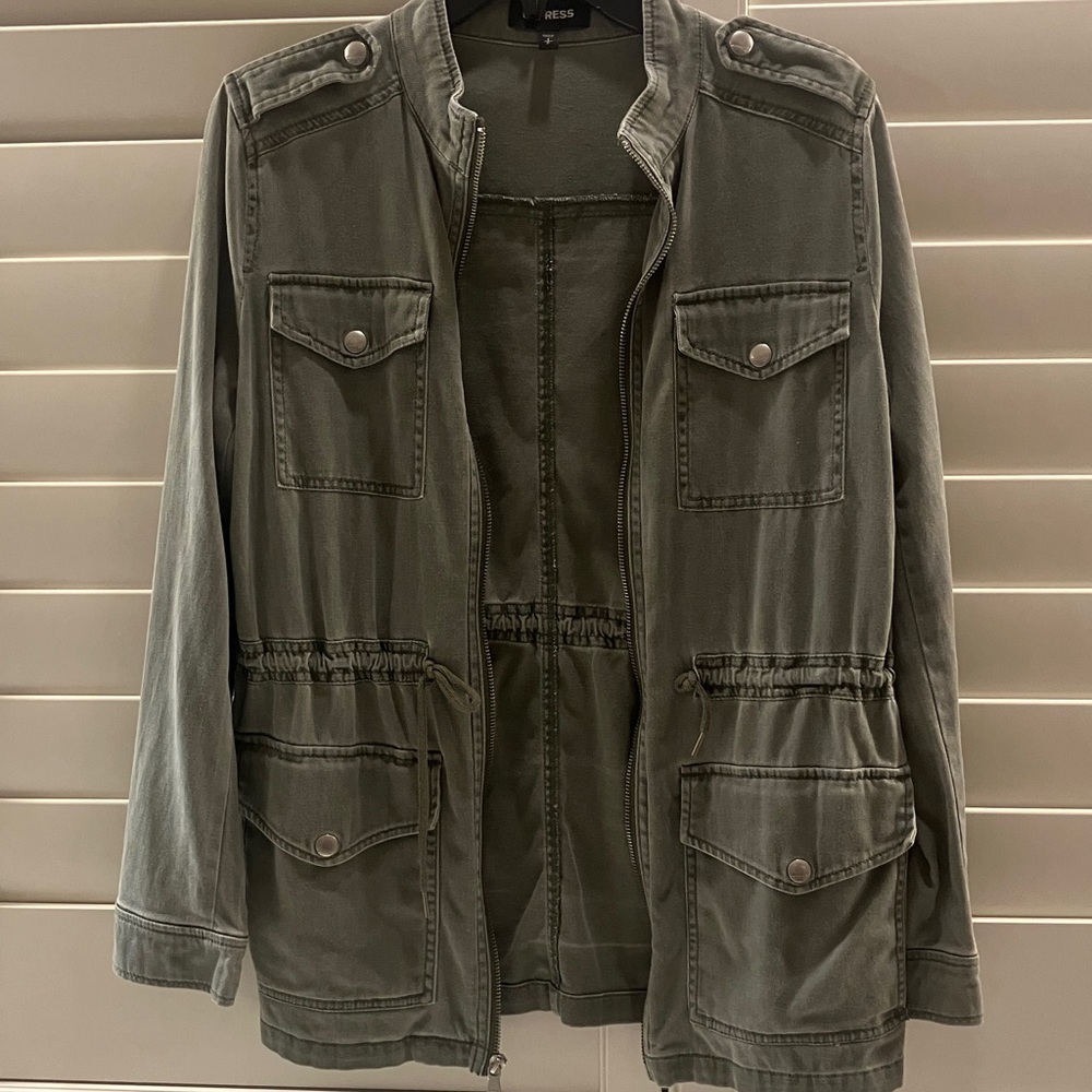 Express Olive Green Military Field Jacket